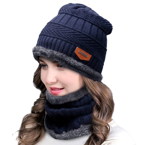 Mens Womens Winter Baggy Slouchy Knit Warm Beanie Hat and Scarf Ski Skull Cap US - Picture 107 of 107