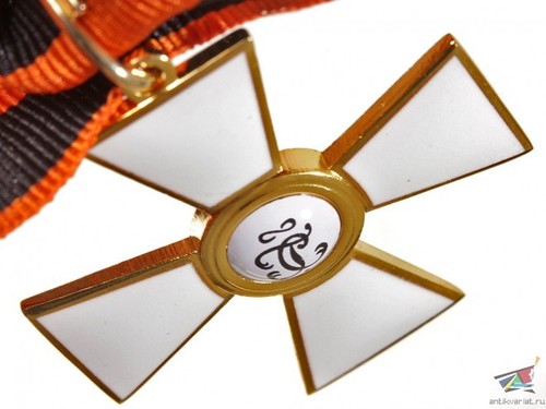 Cruz de Oficiales de la Orden de San Jorge Clase 3d en cuello esmaltado chapado en oro, Rusia - Imagen 5 de 6