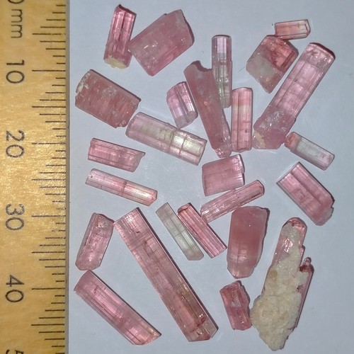 Pink Tourmaline gemstones rough raw Elbaite crystals loose bundle lot 30.3ct - Bild 6 von 6