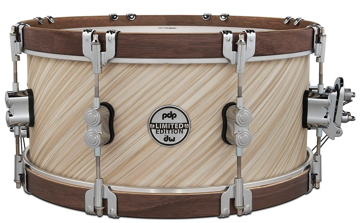 PDP Limited Edition 6.5x14 Snare Drum - Twisted Ivory w/ Walnut