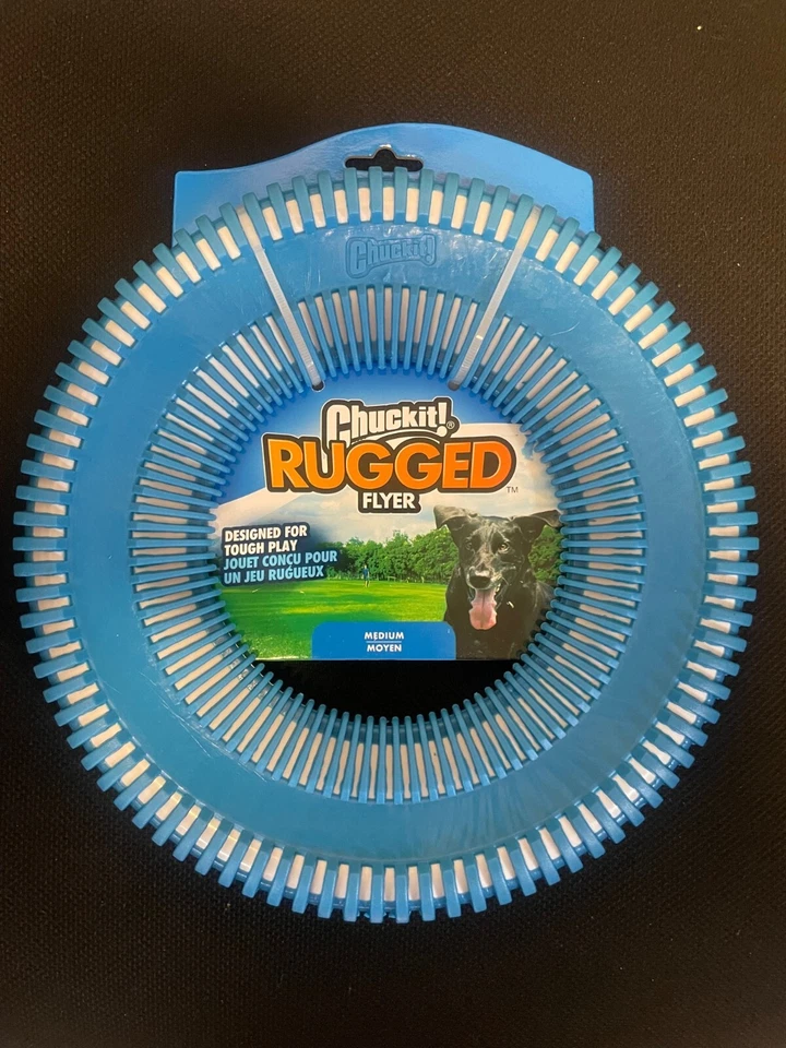 CHUCKIT! 9.75" Blue Chuckit Medium Dog Toy frisbee Rugged Flyer Disc Throw Chew Play