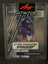 2024 Leaf Pro Set CLEAR Pre-Production Proof EMANI BAILEY Football 1/1