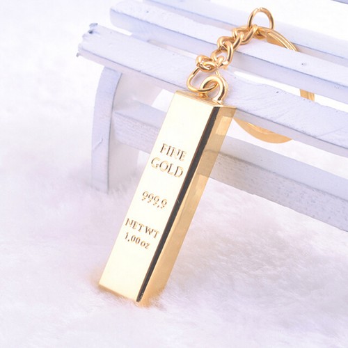 Metal Faux Gold Bar Ingot Bullion Keychain Key Chain Keyring Keyfob ParCCTMMoFF - Picture 5 of 6