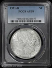 1921-D $1 Morgan Silver Dollar PCGS AU 58