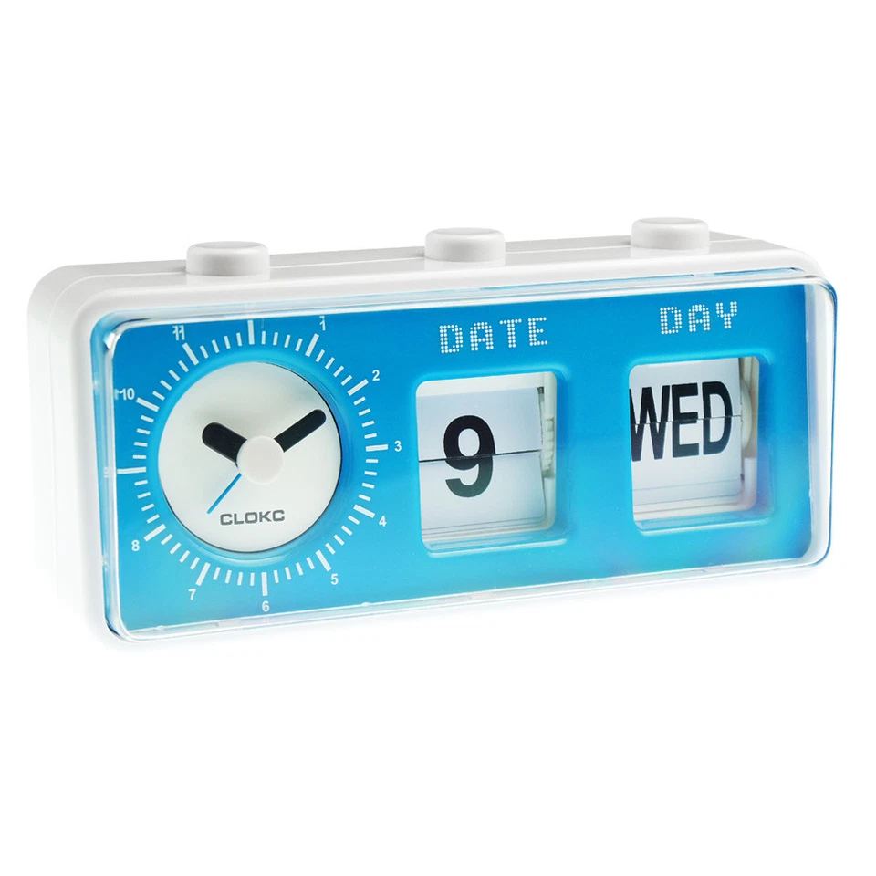 Retro Vintage Style Calendar Flip Alarm Clock - Day & Date Display - FREE DELIVE - Image 2 of 4