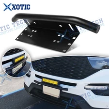 Bull Bar Front Bumper License Plate Mount Bracket Turck Offroad LED Light Holder
