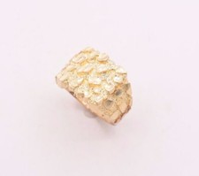 Mens Large Nugget Square Ring Real Solid 10K ...