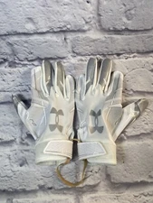 Under Armour UA F8 Youth Osfa White Football Gloves w/Gluegrip