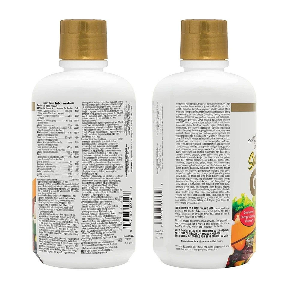 Suplemento multivitamínico líquido Nature's Plus Source of Life Gold 30 fl oz Foto 2 de 4