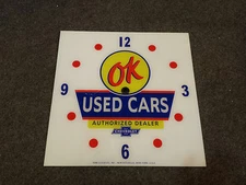 *NEW* 15" OK USED CARS CHEVY GM GMC GLASS replacement clock FACE FOR PAM 