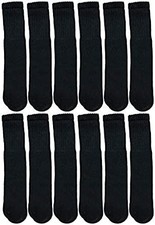 12 Units of Yacht  Smith Kids Solid Tube Socks Size 6-8 Black - Boys Crew Sock