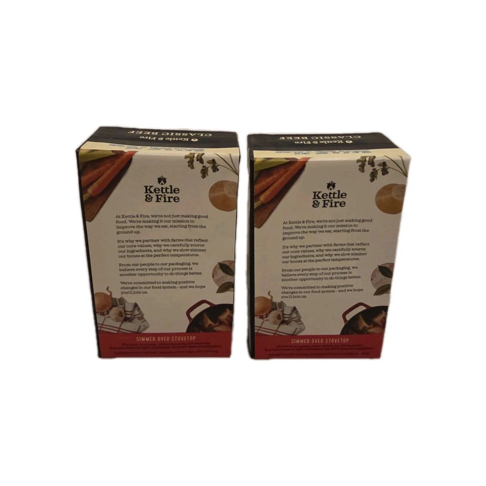 Kettle & Fire 经典牛肉骨汤 2 包套装 16.9 盎司纸箱 Keto Paleo — 第 2/4 张图片