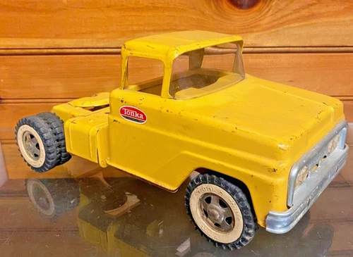 Vintage 1960's Tonka Yellow Back Hoe Pickup Truck Backhoe - Incomplete READ