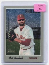 2019 Topps Heritage #THC-252 Pat Neshek Chrome (Walmart Exclusives) #/999