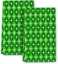 Mid Century Modern Kitchen Towels Decorative Set of 2 Green Hand 16x24, 