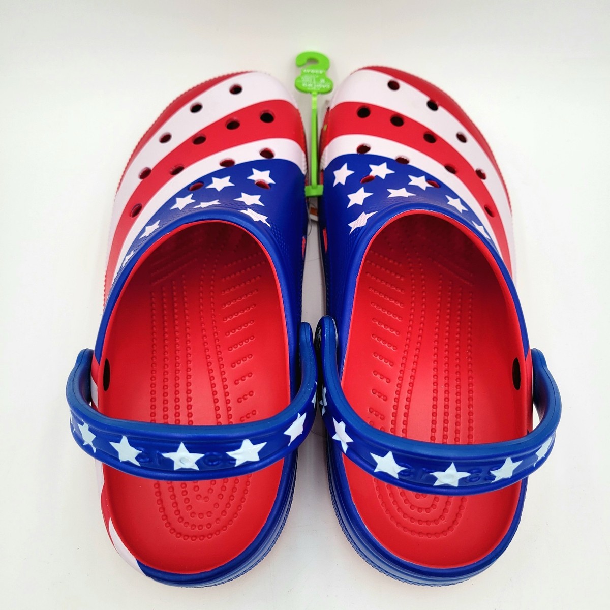 Crocs Classic American Flag Clog M10/W12 USA Patriotic Stars 
