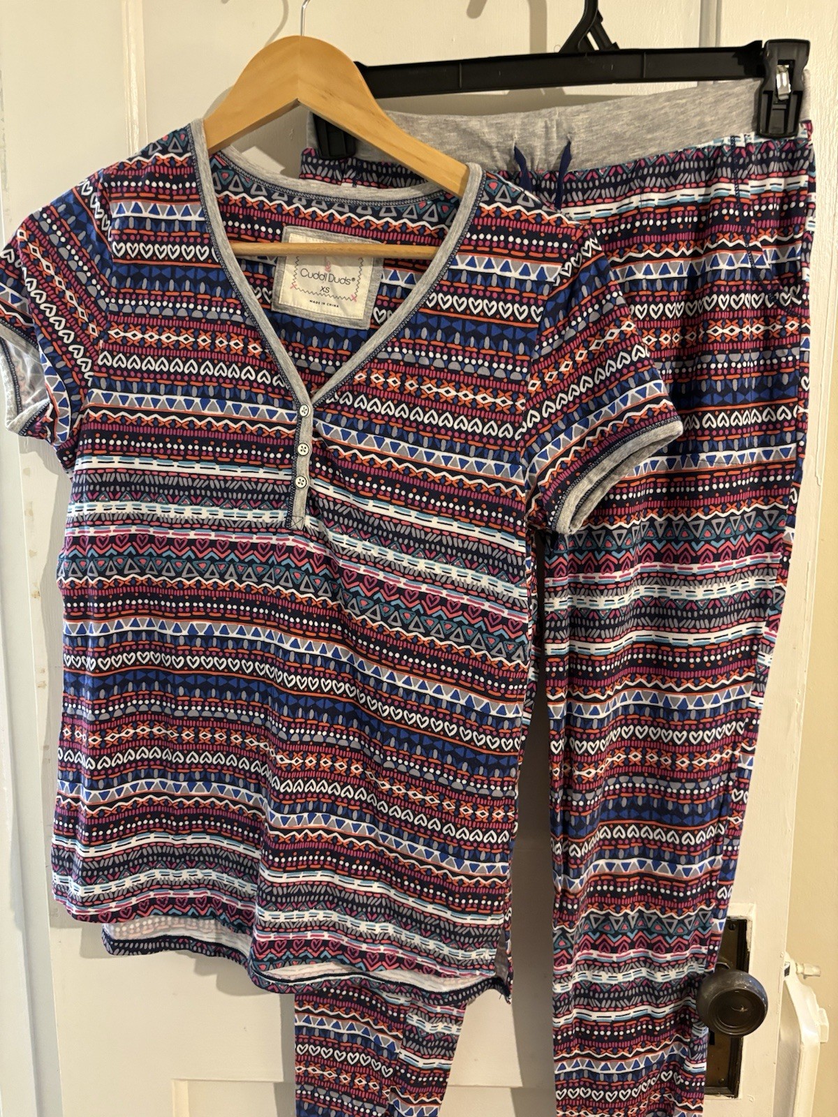 Cuddl Duds Multicolor Patterned Pajama Set - image 1