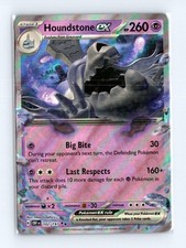 NM Houndstone ex Holo Obsidian Flames 102/197 RR Carta Pokemon 5ban Grafica