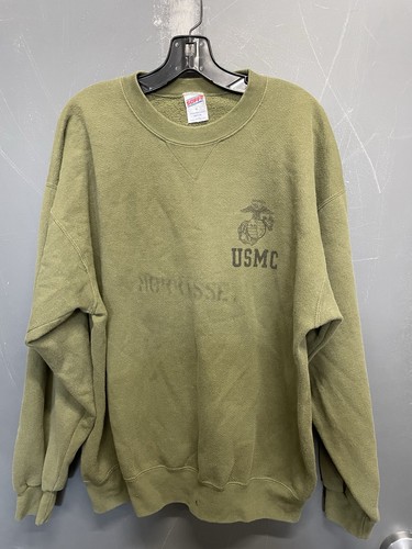 USMC EGA Soffe Green Pullover Sweater Size Large