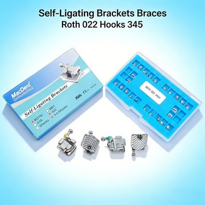 Dental Orthodontic Self-Ligating Brackets Braces Roth 022 Hooks 345&Buccal Tube