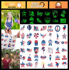 288PCS Glow in the Dark Patriotic Temporary Tattoos for 4th of July - 48 Designs