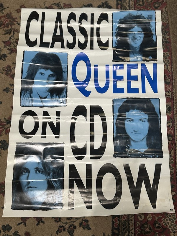 Queen Classic On CD Promo Poster 24 X 36 Hollywood Records 1991 Vintage Rare HTF