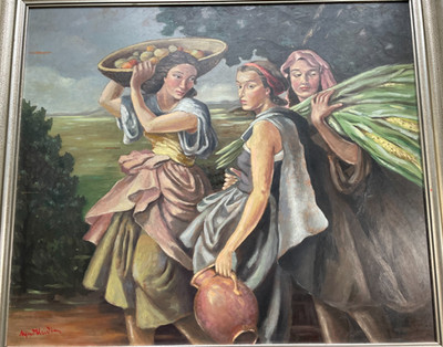 Gemälde Kopie Früchte der Erde nach Hans Happ ~ 1940 Signiert Alfred  