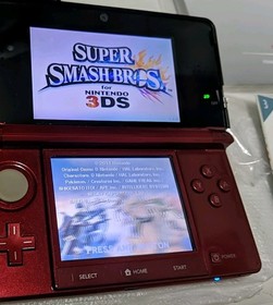 Nintendo 3DS Flame Red Console System Complete in Box w/ Games