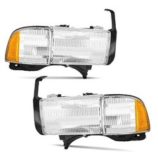 2PCS Chrome Headlight For 1994 1995 1996 1997 1998 1999 2000 2001 w/o Bulbs