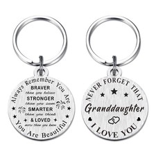 Granddaughter Keychain from Grandparents, Granddaughter Birthday Graduation G...