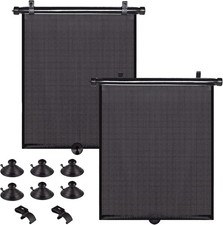 PLTCAT Car Side Window Sun Shades for Baby, 2 Pack Standard-16''x18'', Black