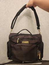Ju-Ju-Be Black Diaper Bag Backpack Convertible Tote Gold Hardware Organizer