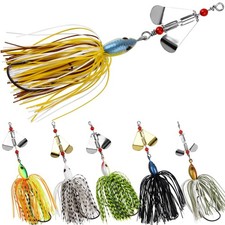 Spinnerbait Fishing Lures Kit, 6pcs Bass Buzzbait Hard [MIXED] 