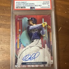 2025 Topps Finest - Finest Autographs Christopher Morel  Red Refractor /5 PSA 10