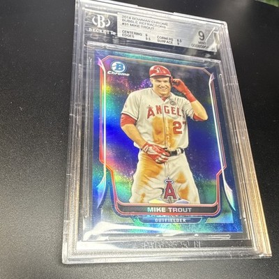 Topps 2014 Bowman Chrome Mike Trout Bubble Refractor #31 BGS 9