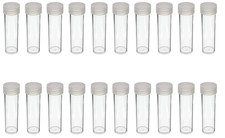  20 Round Clear Plastic Penny Cent Size Coin Storage Tube Holders Screw on...