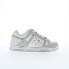 DC Stag DC01813110-WHTSTN Hombres Cuero Blanco Inspirado en el Patín Tenis Zapatos
