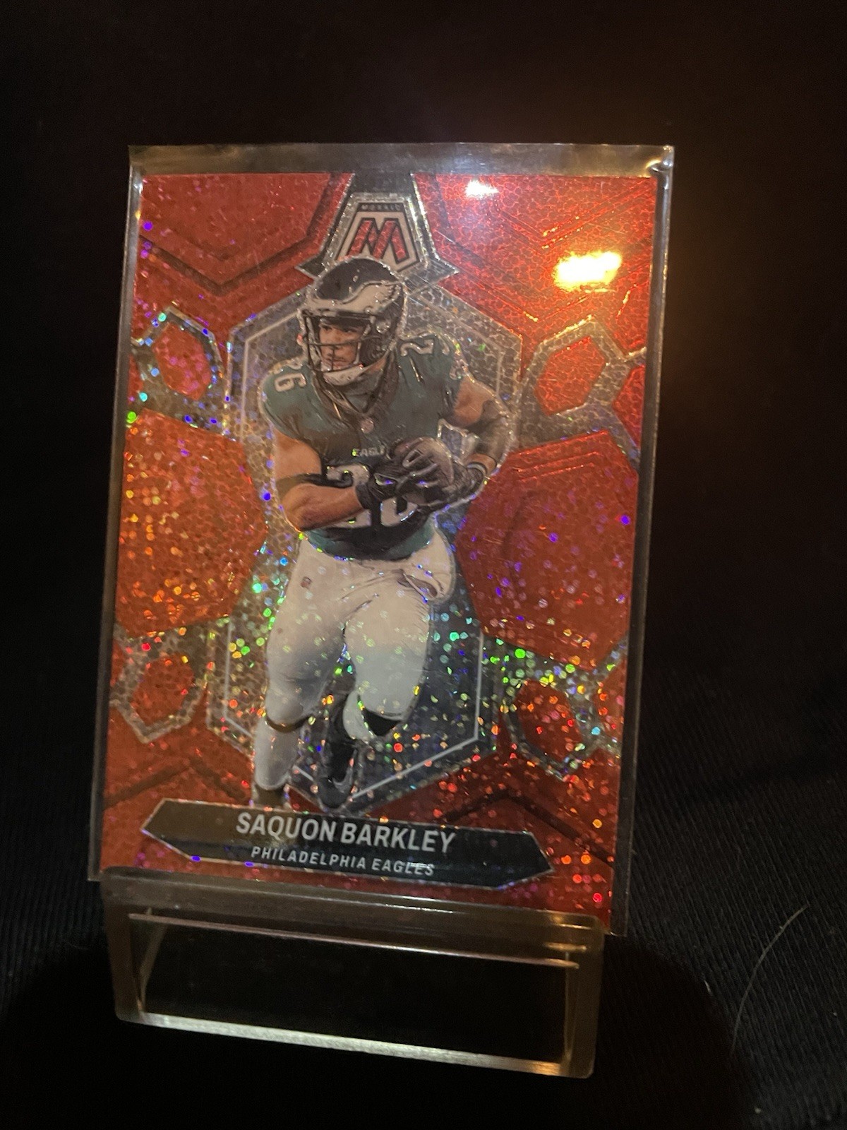 2024 Panini Mosaic Football Saquon Barkley #177 Red Sparkle Prizm Eagles