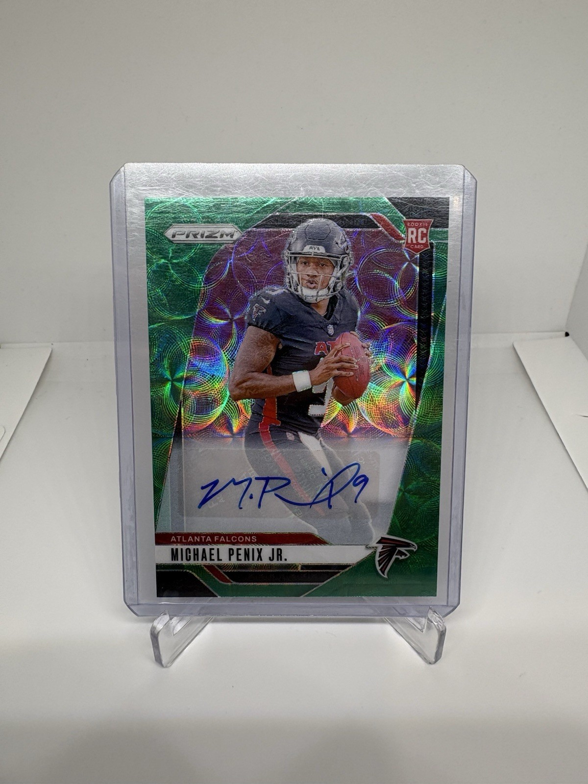2024 Panini Prizm Michael Penix Jr. Falcons Green Scope Auto Rookie #378/75