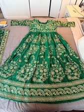 Anarkali Gown Embroidered Chinon Silk with Dupatta - Indian Wedding Size 44