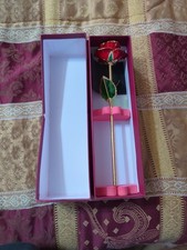 24K Gold Dipped Long Stem Real Rose in Gift Box - Perfect gift for any occasion 
