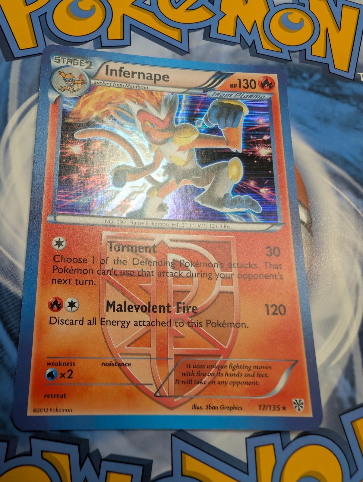 Pokemon TCG Infernape 17/135 Plasma Storm Holo NM