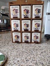 Vintage połowa wieku Fred Roberts Ceramiczny kogut Stojak na przyprawy Made in Japan 