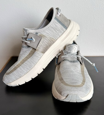 #ad #ad Hey Dude Women#x27;s 8 Sirocco Stretch Sox Shoes Sneakers Size Gray Blue Accents EUC $27.99
