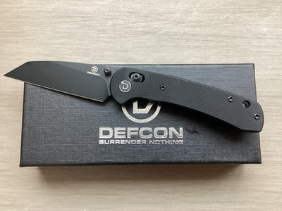 Defcon Ultra Lite Axis Lock Black G10 Folding 14C28N Wharncliffe Knife 012FBK