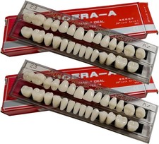 56 Pcs False Teeth Dental Complete Acrylic Resin Denture Teeth, 2 Set Whole...