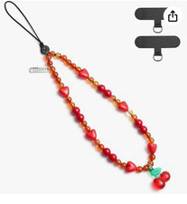 Elegant Black Bow Beaded Mobile Phone Charm, Cute Wrist Strap for iPhone