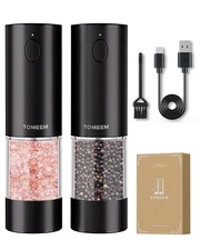 TOMEEM Upgraded Larger Capacity Electric Salt and Pepper Grinder Set Recharge...