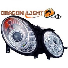 Scheinwerfer Set Passend f&uuml;r Mercedes E-Klasse W211 02-06 Klarglas/Chrom LED
