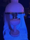 Vintage Aladdin Lincoln Drape Original Oil Lamp Alacite Milk Glass